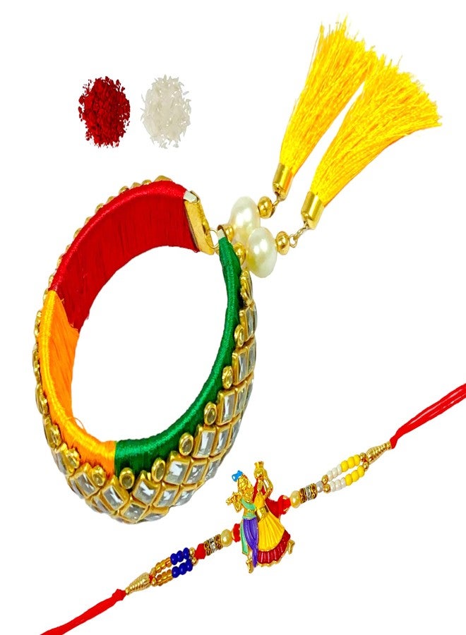 Sesonby Pair Rakhi Brother Rakhi For Brother Rakhis For Kids Boys Rakhis | rakhiS for brother and bhabhi | rakhi combo | bhaiya bhabhi rAkhi RAkhi Pair #R53-K98 - Image 1